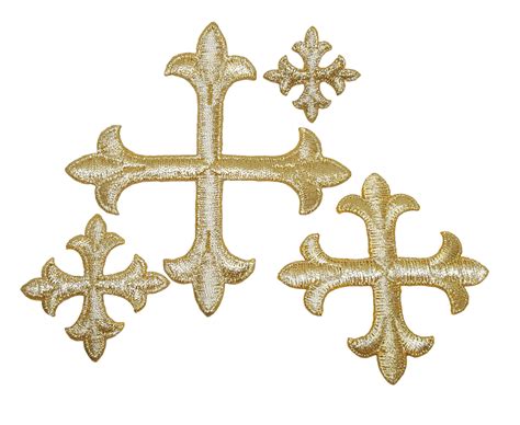 Soft Gold Metallic Cross Appliques 